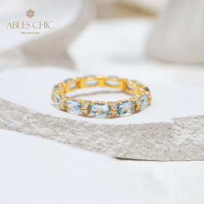 Aquamarin Stapelring 6042