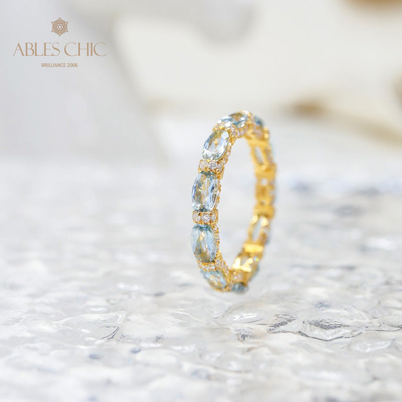 Aquamarin Stapelring 6042