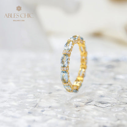 Aquamarin Stapelring 6042