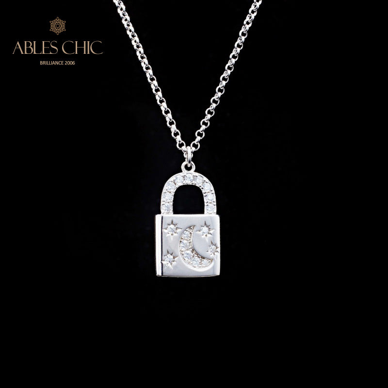 Halskette mit Vorhängeschloss-Anhänger 5827