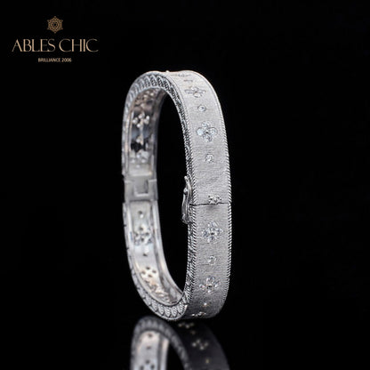 Stoffklee-Armband mit Sternenzirkon 5776