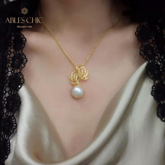 Mabe Pearl Filigraner Blattanhänger 5820