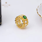 Floraler Filigran-Smaragdring 5077