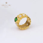 Floraler Filigran-Smaragdring 5077