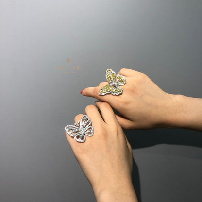 Statement-Ring mit gepflastertem Riesenschmetterling R1249