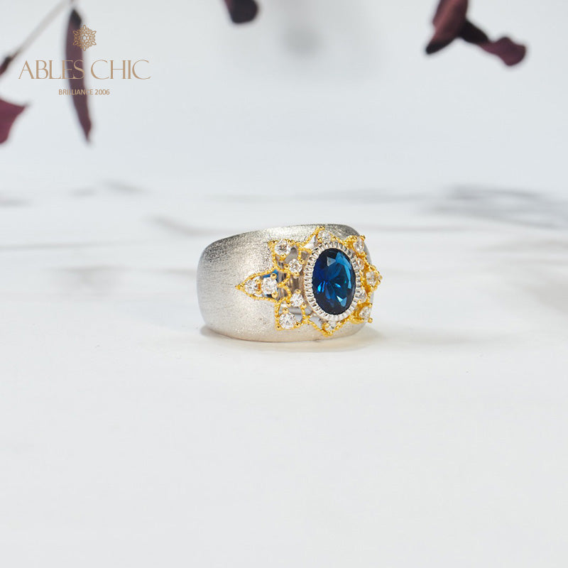 Saphirblumen-Seidenring 6065