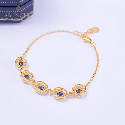 Natürliches Saphir-Kettenarmband 5850