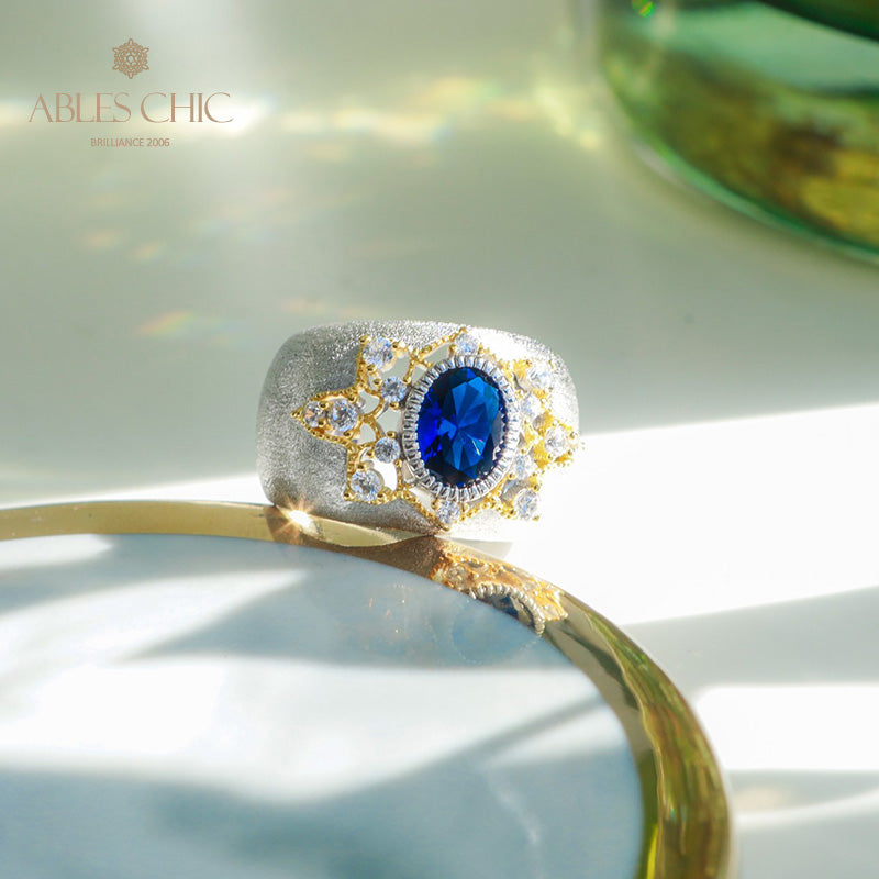Saphirblumen-Seidenring 6065