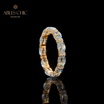 Aquamarin Stapelring 6042