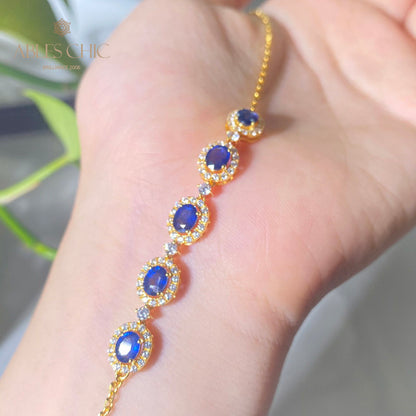 Natürliches Saphir-Kettenarmband 5850
