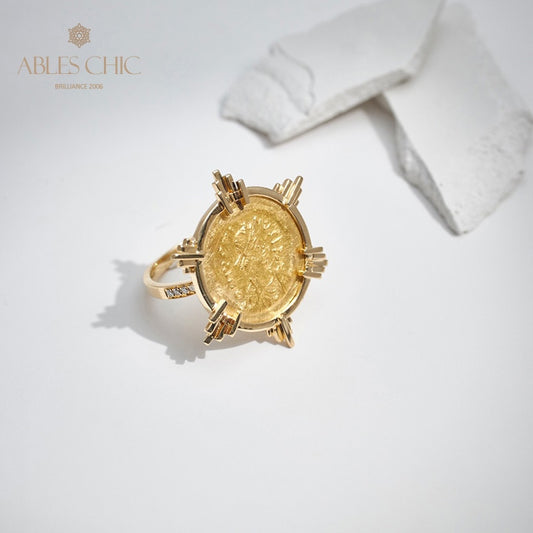 Griechischer Goldmünzenring