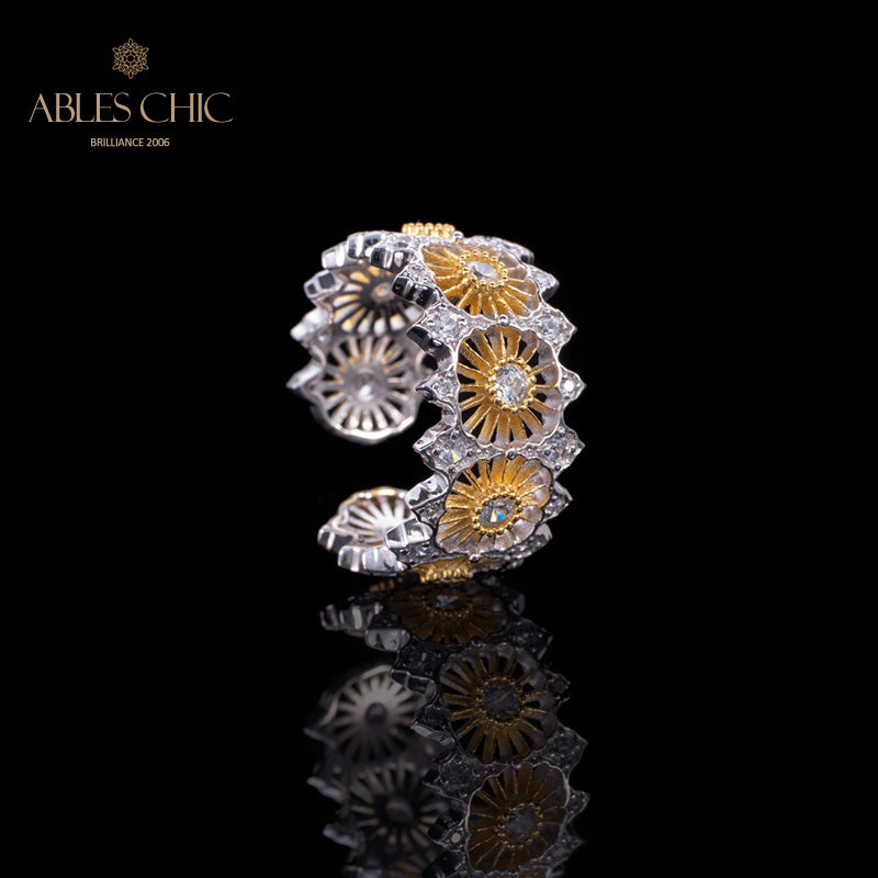 Luftiger offener Ring mit Blumengirlande 6047