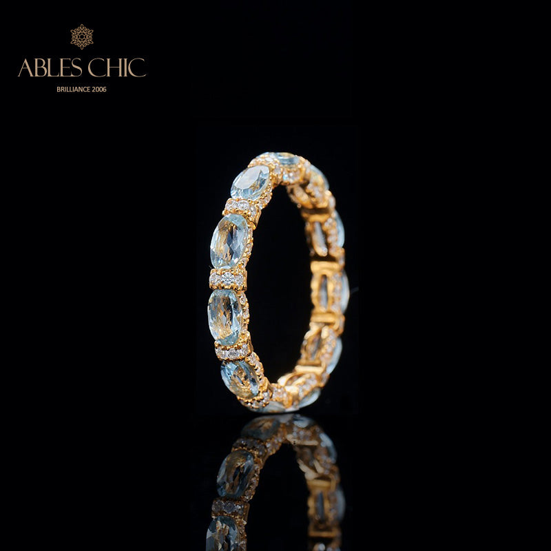 Aquamarin Stapelring 6042