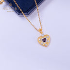 Stoffmuster Herz Charm Halskette 5849