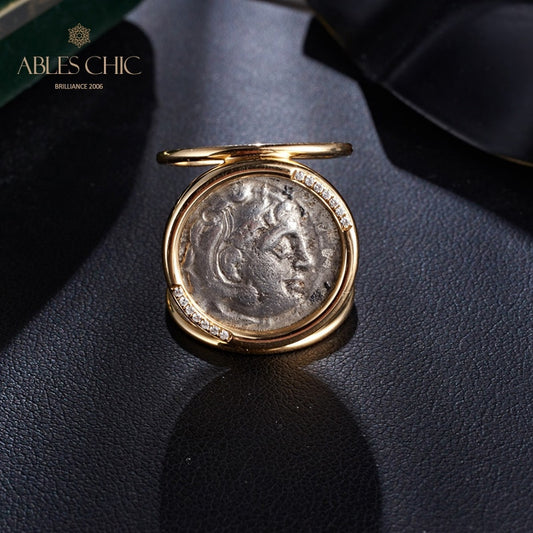 Herakles-Ring mit Flip-Medaillon