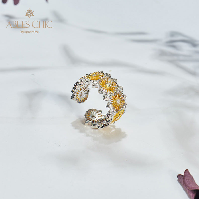 Luftiger offener Ring mit Blumengirlande 6047