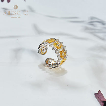 Luftiger offener Ring mit Blumengirlande 6047
