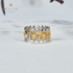 Luftiger offener Ring mit Blumengirlande 6047