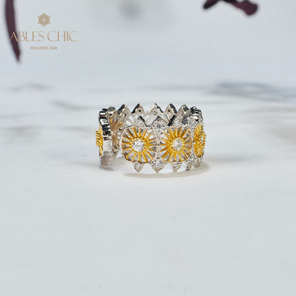 Luftiger offener Ring mit Blumengirlande 6047