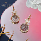 Diamant-Halo-Medaillon-Ohrringe