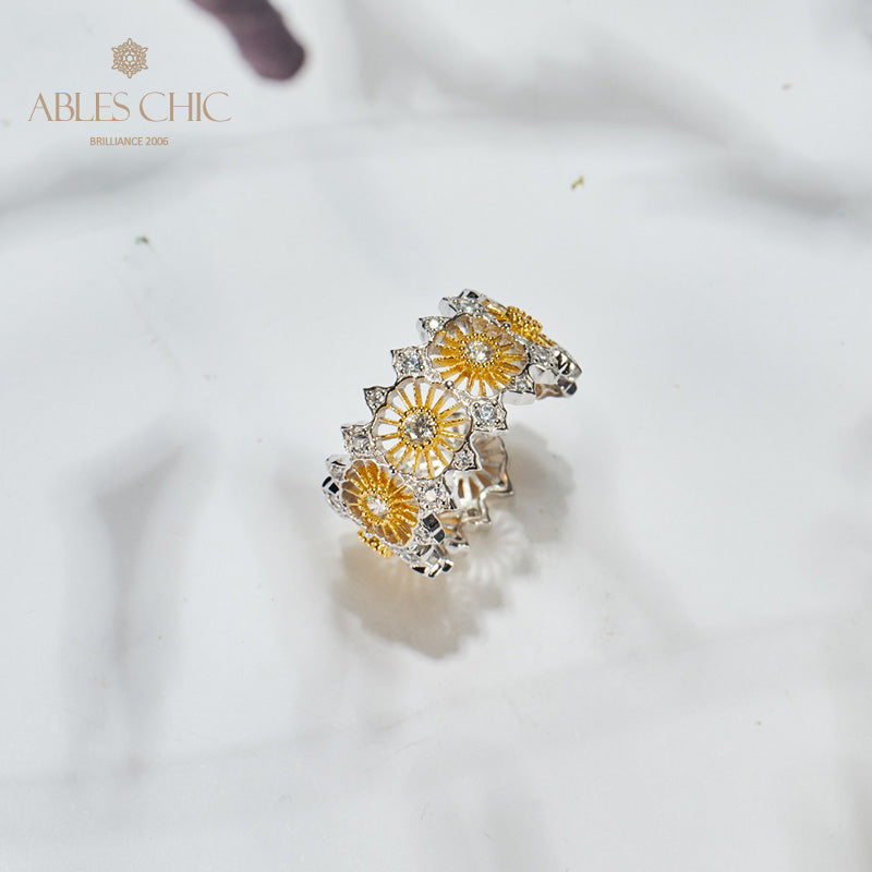 Luftiger offener Ring mit Blumengirlande 6047