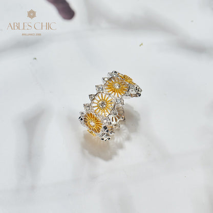 Luftiger offener Ring mit Blumengirlande 6047