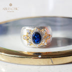 Saphirblumen-Seidenring 6065