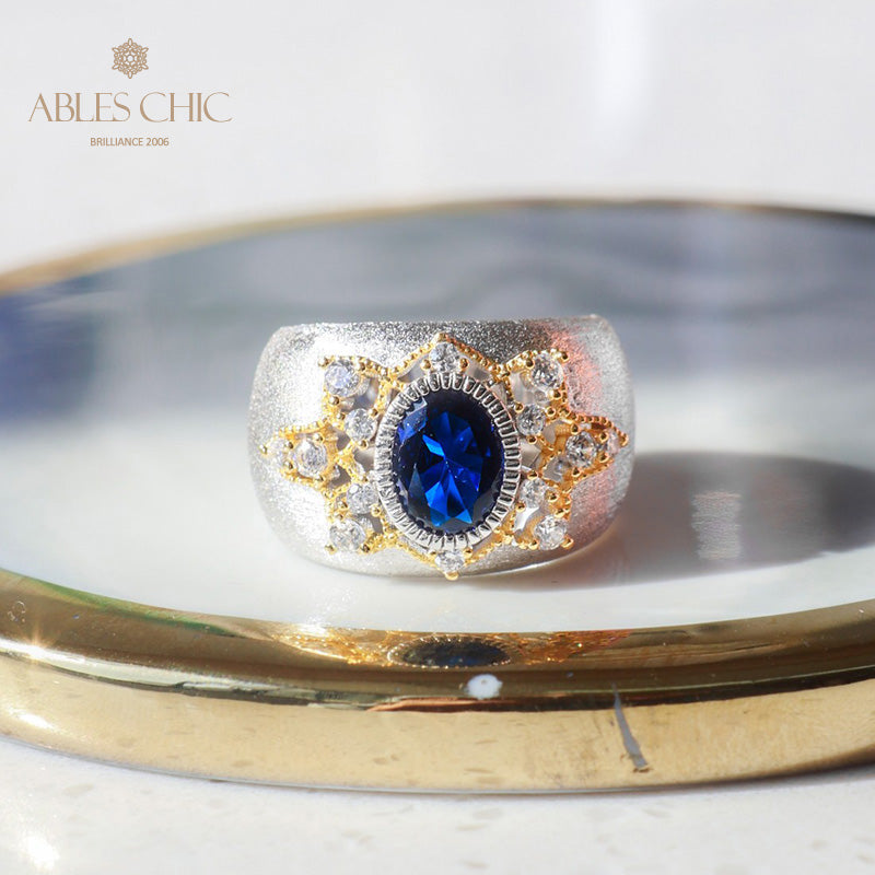 Saphirblumen-Seidenring 6065