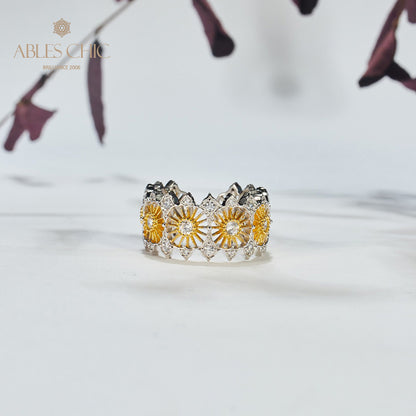 Luftiger offener Ring mit Blumengirlande 6047