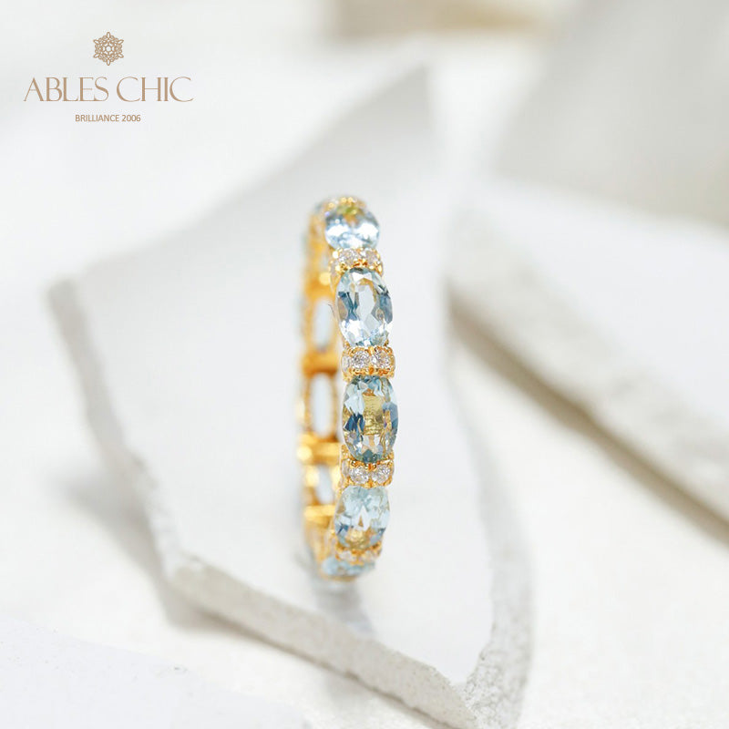 Aquamarin Stapelring 6042