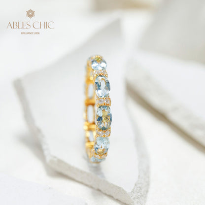 Aquamarin Stapelring 6042