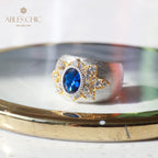 Saphirblumen-Seidenring 6065