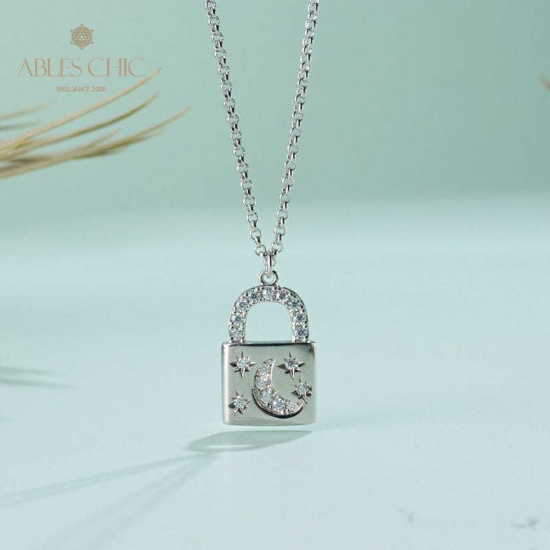 Halskette mit Vorhängeschloss-Anhänger 5827