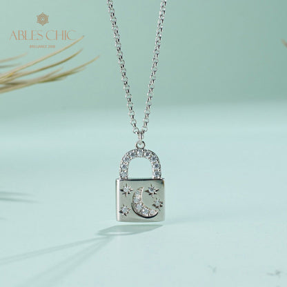 Halskette mit Vorhängeschloss-Anhänger 5827
