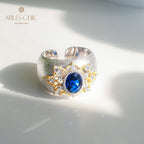Saphirblumen-Seidenring 6065