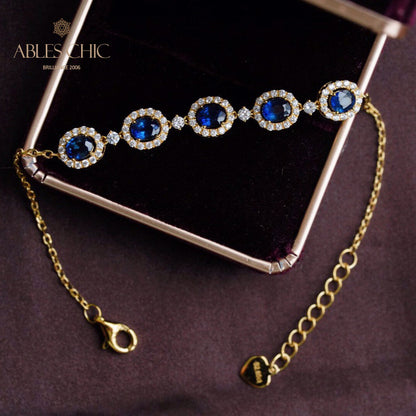 Natürliches Saphir-Kettenarmband 5850
