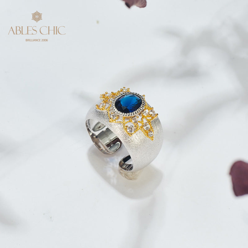 Saphirblumen-Seidenring 6065