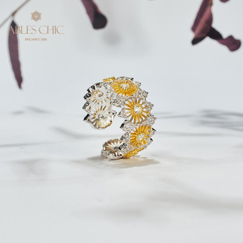 Luftiger offener Ring mit Blumengirlande 6047