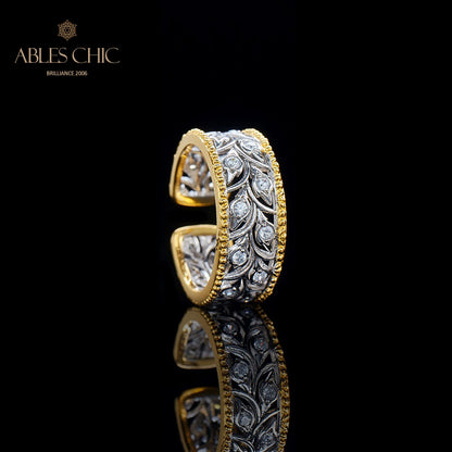 Offener Ring mit Rosenknospen-Blumenmotiv 5992