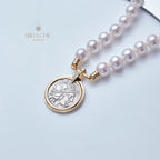 Byzantinische Athena-Münze, Akoya-Perlenkette