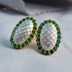Seidige ovale Halo-Ohrringe 5832