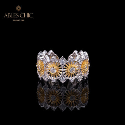 Luftiger offener Ring mit Blumengirlande 6047