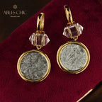 Diamant-Halo-Medaillon-Ohrringe