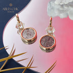 Diamant-Halo-Medaillon-Ohrringe