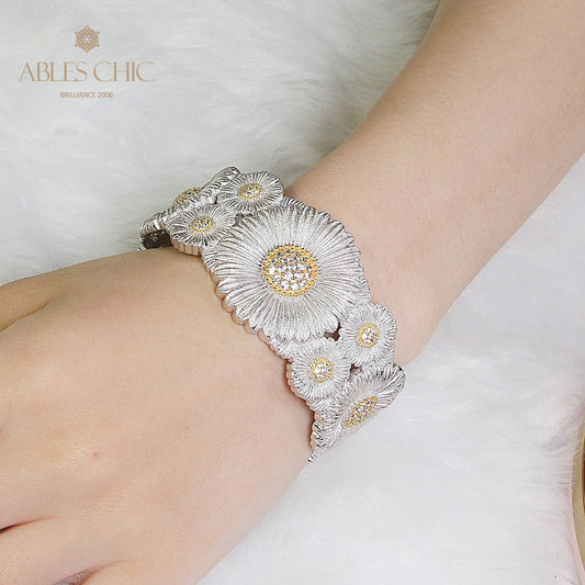 Offenes Armband mit Gänseblümchenblüten 5254