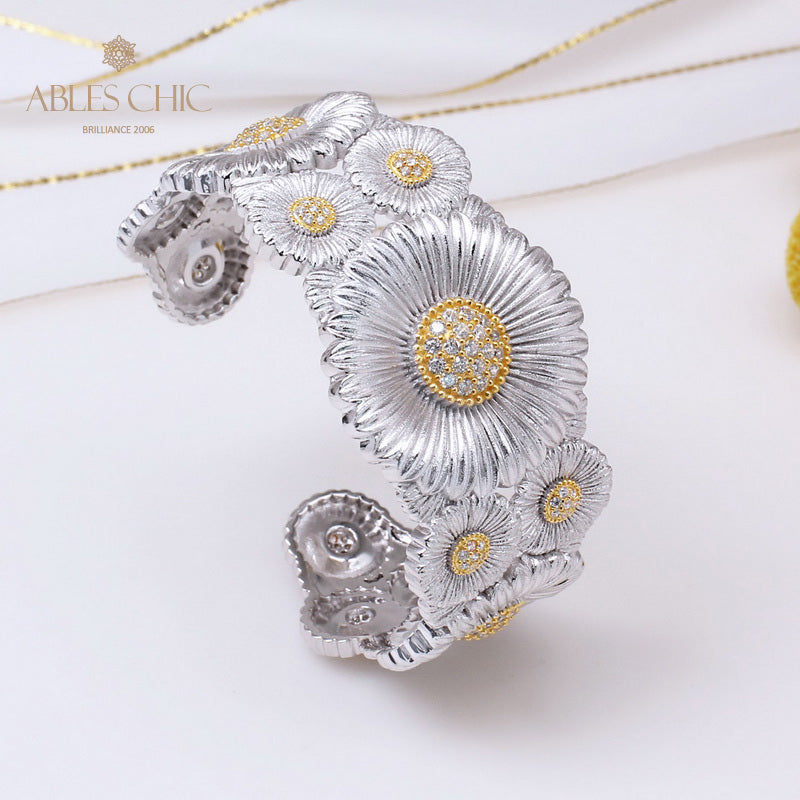 Offenes Armband mit Gänseblümchenblüten 5254