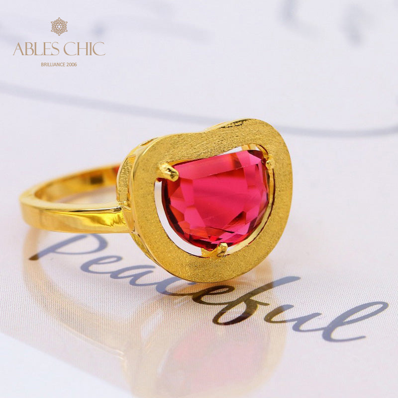 Gebürsteter Apfel-Zirkonring 5190