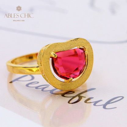 Gebürsteter Apfel-Zirkonring 5190