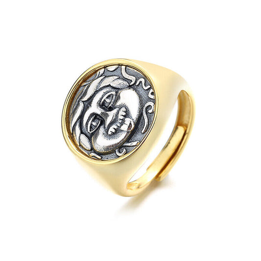 Medusa Griechische Münze Dicker Ring R1076
