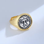 Medusa Griechische Münze Dicker Ring R1076
